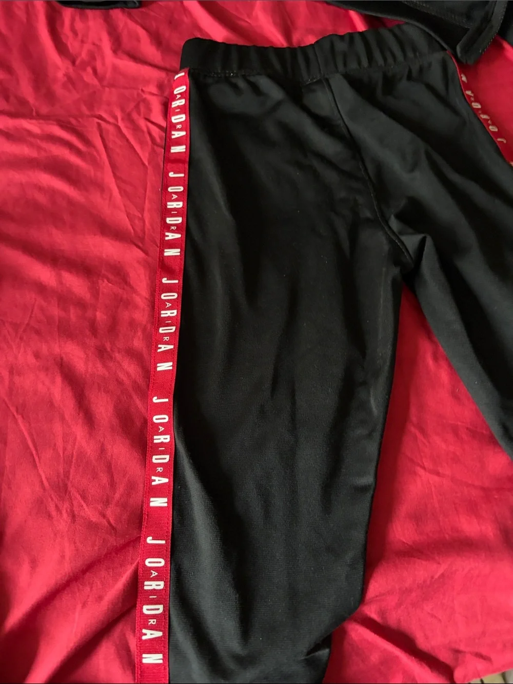Jordan Black Jogging Set with Red and White Accents